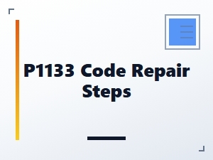 P1133 Code Repair Steps Guide